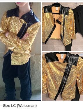 Weissman Gold Sequin Jacket with Black Pants